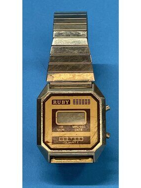 Vintage Ruby Digital Watch Not Working For Parts Or Repair AS-IS Condition!!!